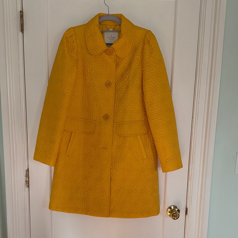 Kate Spade Yellow Quilted Trench Coat - NEVER USED